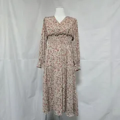 フラワー ロングワンピース 花柄 シフォン ロング丈ワンピース レディース F 1103