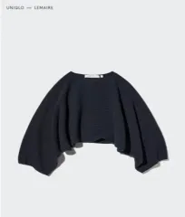(新製品) ユニクロ X LEMAIRE(ルメール) クロップド ニット ネイビー