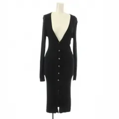 ユナイテッドアローズ UNITED ARROWS カーディガン 絹 シルク F 黒 無地 Vネック 長袖 ロング丈 /JP