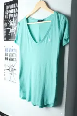 W ( L ー XL ) ポロ Ralph Lauren(ラルフローレン) 半袖 Tシャツ Vネック ライトグリーン ポニー- 14A6F