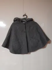 ZARA ガールズ グレー フード ケープ コート