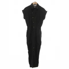 ザラ ZARA 美品 オールインワン ジャンプスーツ 麻 リネン 半袖 XS 黒 ブラック /YJ