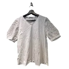 セオリーリュクス theory luxe シャツ ブラウス レース切替 半袖 38 アイボリー ■FY