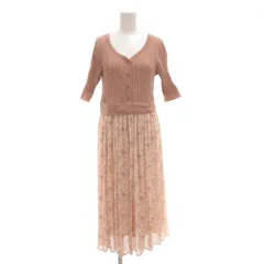 ジルバイジルスチュアート JILL by JILLSTUART 美品 ワンピース FR マキシ ロング 5分袖 総柄 ニット切替 ピンク /AE