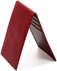 【在庫処分】[archasdee] カードケース メンズ 【極薄】 本革 カード入れ 2つ折り 定期券 クレジットカード 薄型 スリム プレゼント (Red)