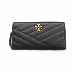 トリーバーチ TORY BURCH キラ シェブロン コンチネンタル 長財布 ウォレット キルティング レザー ラウンドファスナー 黒 ブラック ■GY42 /MQ