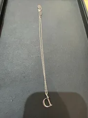 Christian Dior「D」ロゴチャームネックレス シルバー925
