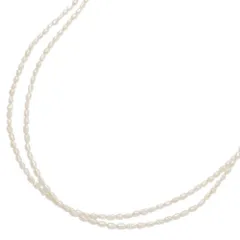 4.2×2.9 mm/ロング･淡水無核真珠･真珠 パールネックレス･ペンダント/Silver/銀製-13.3g/シルバー【♀】【S】【レディース】★■604966【中古】