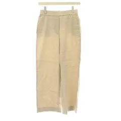 セオリーリュクス theory luxe パンツ 麻 リネン 36 ベージュ 無地 ゴムウエスト ワイドレッグ /JP