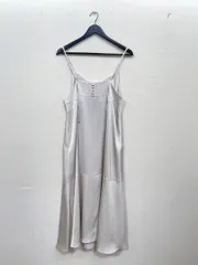 nano universe ナノユニバース サテン フレア キャミワンピース size36/S相当/ベージュ系 ■■レディース