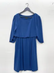 Ray BEAMS レイビームス スリットスリーブワンピース オケージョンワンピース 結婚式二次会 ドレス ワンピース size1/M相当/青  ■■レディース