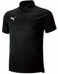 プーマ PUMA サッカー SS ポロシャツ メンズ トップス 襟 ワンポイント ロゴ ウェア 吸水速乾 ゴルフ ドライニット ショートスリーブ ボタンダウンポロシャツ 普段着 日常生活  656336 02 ブラック
