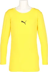 プーマ PUMA サッカー コンプレッション ジュニア クルーネック LS シャツ 子ども キッズ フットサル Tシャツ トップス 長袖 ロングスリーブ トレーニング 練習  660769 07 CYBERYELLOW