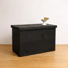 黒　木箱　ディスプレイ台　2A050　古道具　古家具　ビンテージ　アンティーク