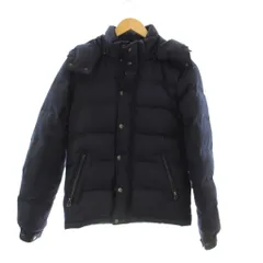 グリーンレーベルリラクシング ユナイテッドアローズ green label relaxing ダウンジャケット 上着 ウール S ネイビー 長袖 フード付き 無地 /JP