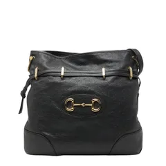 グッチ ホースビット1955 ショルダーバッグ ドローストリング 602089 ブラック レザー レディース GUCCI【228-62389】