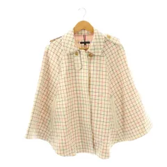 トミーヒルフィガー TOMMY HILFIGER ポンチョ ジャケット アウター チェック柄 M アイボリー タグ付き /BB ■ECE003
