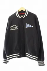 デウスエクスマキナ DEUS EX MACHINA STADIUM JACKET ロゴ 刺繍 スタジアム ジャケット スタジャン DMS256384 L 黒 ブラック ブランド古着ベクトル 中古■260112のサムネイル
