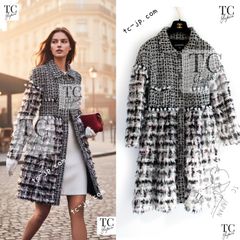 シャネル カーディガン CHANEL グレー カシミヤ シルク ウール