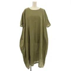 マライカ MALAIKA ワンピース F カーキ ラウンドネック 半袖 バルーンシルエット /JP