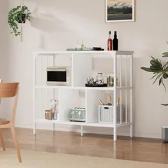 シンプル 在宅 多用途 省スペース たな 整理棚 レコードプレーヤースタンド 5マス 3段 木製 シェルフ 飾り棚 リビング おしゃれ 幅80×奥行35×高さ77cm（ホワイト） 棚 オープンシェルフ 本棚 ラック 収納 オープンラック IBF