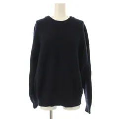ザラ ZARA ニット セーター ウール M ネイビー 長袖 リブ編み ラウンドネック /JP
