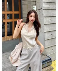 シルク ホルターネック ノースリーブ