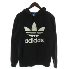 アディダスオリジナルス adidas originals パーカー 上着 090 黒 ブラック ロゴプリント フード 長袖 /GG