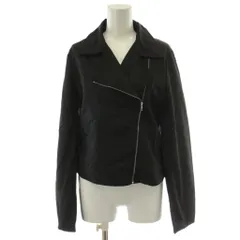 セオリー Theory ナイロンライダースジャケット 上着 4 黒 ブラック 無地 長袖 ダブルブレスト /GG