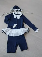 130 サイズ 子供用 ネイビー ラッシュガード+ 帽子 セット