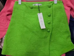 ZARA(ザラ) 緑 ツイード ミニスカート 24