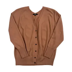 カシミヤ100% UNIQLO ユニクロ Vネック ニット カーディガン L /キャメル系 オレンジ系 レディース