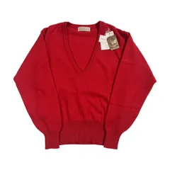新品 タグ付き カシミヤ100% Cashmere カシミヤ Vネック ニット セーター M /レッド系 メンズ
