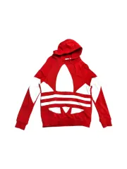 389 アディダス トレフォイル ビックロゴ レッド フード Tシャツ 679(L)