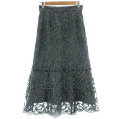 プロポーション ボディドレッシング PROPORTION BODY DRESSING フレアスカート PS 緑 グリーン レース 花柄 ロング丈 121-1220509 /GG