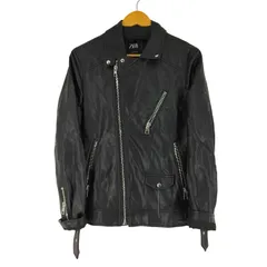 ザラ ZARA フェイクレザー ライダース ジャケット メンズ import：S 