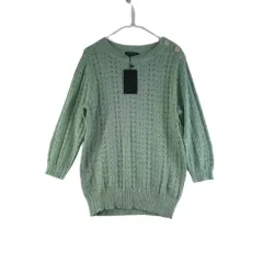 J7753 ジョルジュ・レッシュ レディース95 7分袖 グリーン ニット 新品