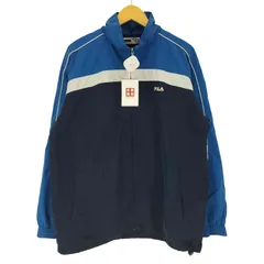 フィラ FILA 裏地メッシュ ラインパイピング ロゴ刺繍 ジップアップ ジャケット メンズ import：M 