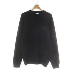 ザラ ZARA ニット セーター M 紺 ネイビー 長袖 クルーネック 胸ポケット /AU