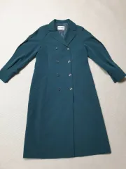Karl Lagerfeld カールラガーフェルド ダブル ボタン 春 コート エメラルド 55 レディース 85サイズ