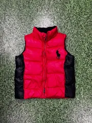 ポロ ラルフローレン ダウン ベスト レッド ブラック キッズ 4t