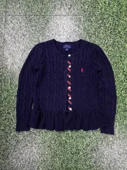 ポロラルフローレン ネイビー ケーブルニット セーター カーディガン 120サイズ