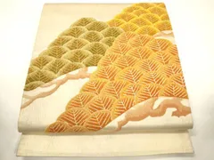 平和屋着物▼中国三大刺繍　総相良刺繍　太鼓柄袋帯　松文　正絹　逸品　CABE1343ak