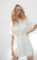 ZARA(ザラ) 白 シャツ ワンピース M