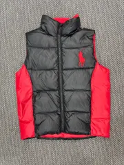 ポロ ダウンベスト ブラックレッド