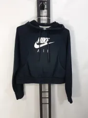 NIKE(ナイキ) クロップド フード付きTシャツ エアー 黒 レディース L