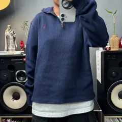ポロラルフローレン ネイビー ハーフジップアップ