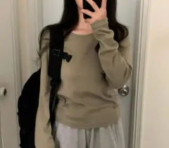 秋服 ベーシックカットソー インナーTシャツ 長袖 Tシャツ