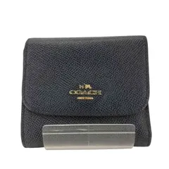 コーチ COACH ロゴプレート 三つ折りレザー財布 レディース 表記無 