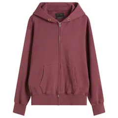 レス ティエン メンズ アウター パーカー・スウェット Les Tien Heavyweight Zip Hoodie Washed Red Mahogany レッドのサムネイル